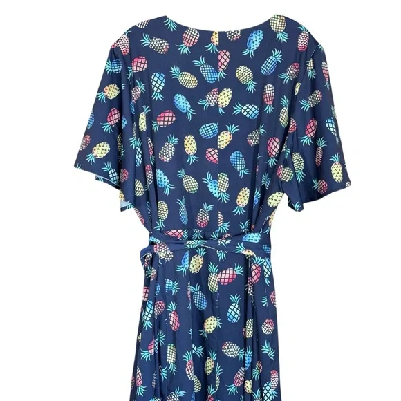 Hutch for Anthropologie Rainbow Pineapple Print Wrap Maxi Dress Women’s Size 2X - Picture 6 of 12